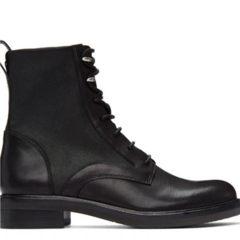Rag and Bone Lace Up Black Leather Boots Women’s Size  38